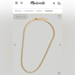 NWT Madewell The Tennis Collection Bezel Set Crystal Necklace